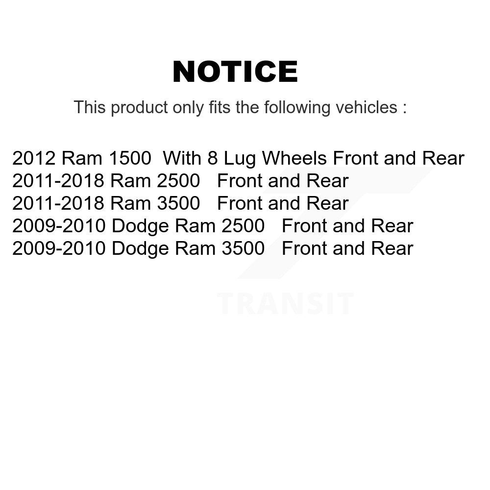 Front Rear Disc Brake Rotors And Ceramic Pads Kit For Ram 2500 3500 1500 Dodge