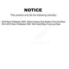 Charger l'image dans la galerie, Front Rear Disc Brake Rotors And Ceramic Pads Kit For Ram ProMaster 3500