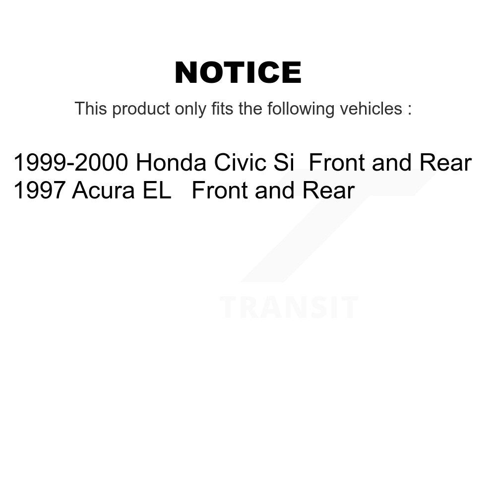 Front Rear Disc Brake Rotors And Ceramic Pads Kit For Honda Civic Acura EL