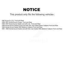 Charger l'image dans la galerie, Front Rear Disc Brake Rotors And Ceramic Pads Kit For Honda Accord Acura CL