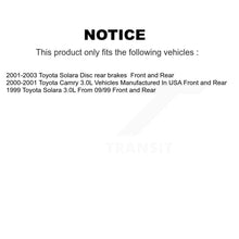 Load image into Gallery viewer, Front Rear Disc Brake Rotors And Ceramic Pads Kit For Toyota Camry Solara