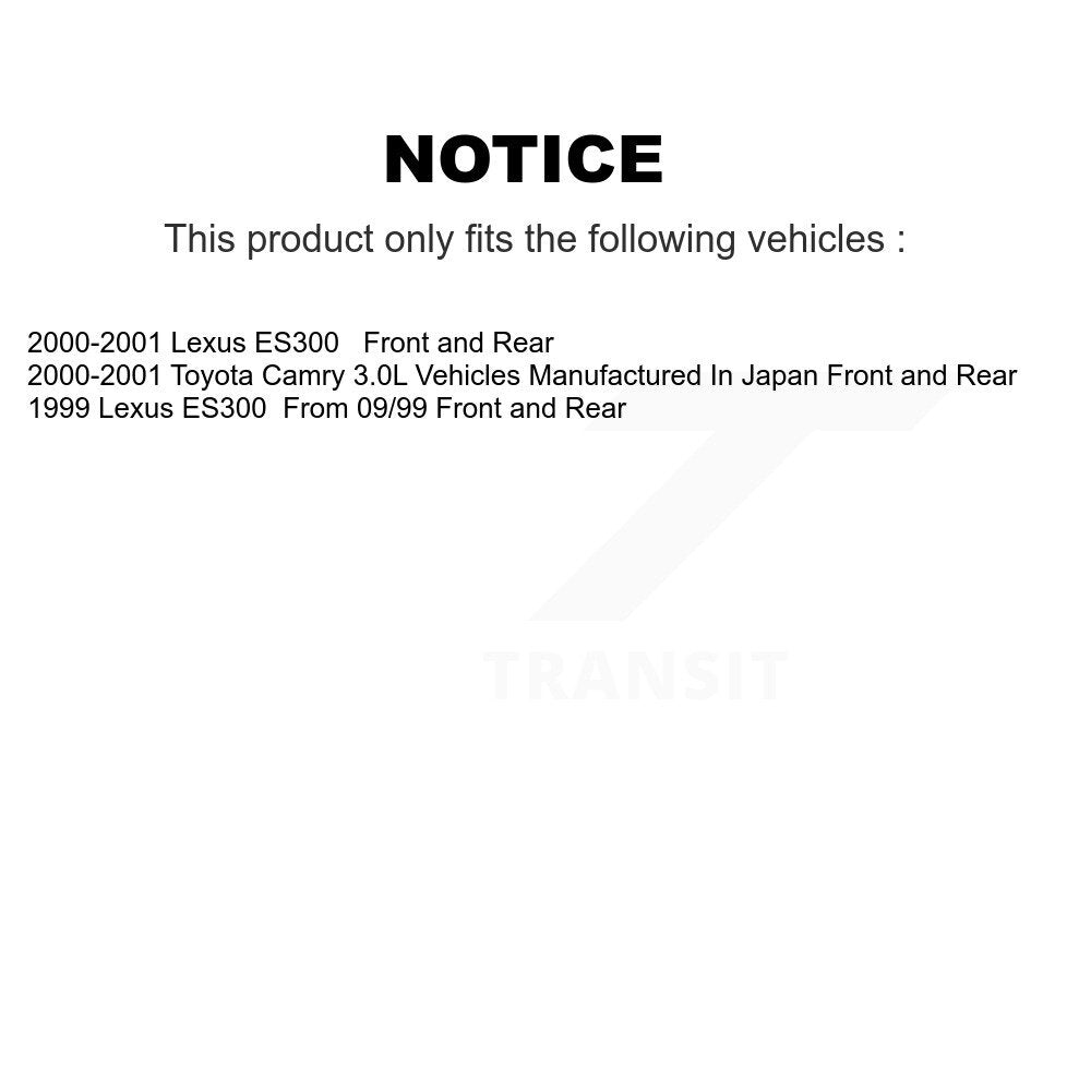 Front Rear Disc Brake Rotors And Ceramic Pads Kit For Toyota Camry Lexus ES300