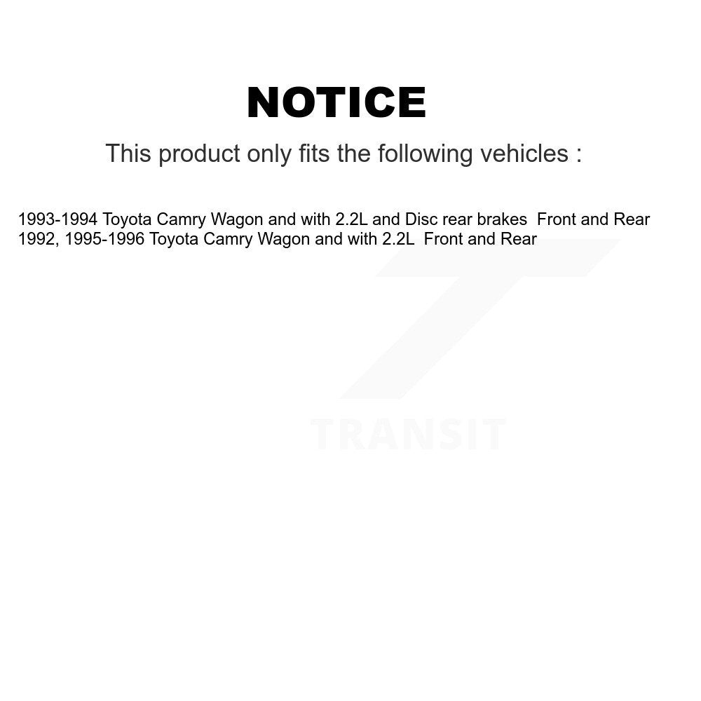 Front Rear Disc Brake Rotors And Ceramic Pads Kit For Toyota Camry