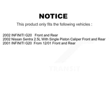 Charger l'image dans la galerie, Front Rear Brake Rotor &amp; Ceramic Pad Kit For Nissan Sentra Infiniti G20 INFINITI