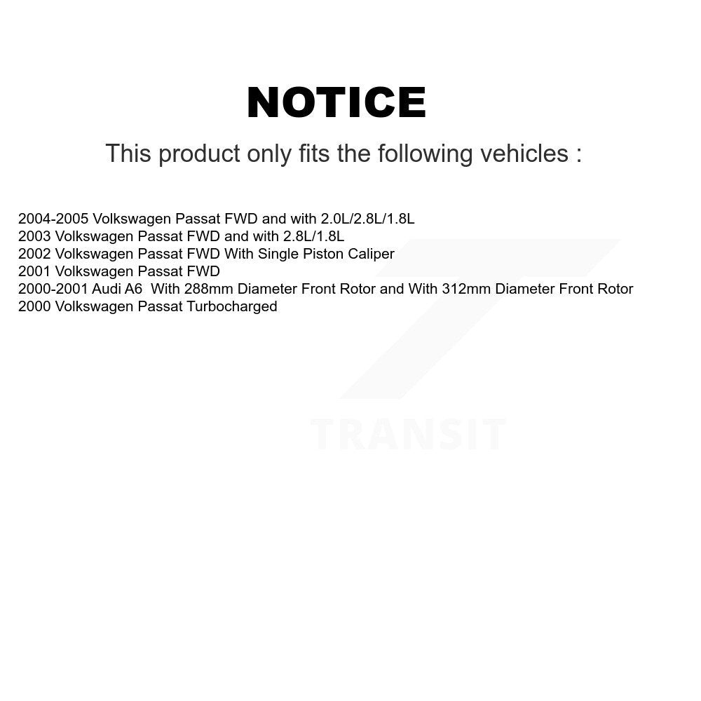 Front Rear Disc Brake Rotors And Ceramic Pads Kit For Volkswagen Passat