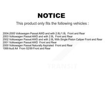 Charger l'image dans la galerie, Front Rear Disc Brake Rotors And Ceramic Pads Kit For Volkswagen Passat Audi A4