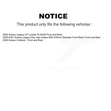 Load image into Gallery viewer, Front Rear Disc Brake Rotors And Ceramic Pads Kit For Subaru Outback Legacy