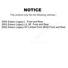 Charger l'image dans la galerie, Front Rear Disc Brake Rotors And Ceramic Pads Kit For Subaru Legacy