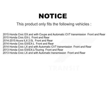 Charger l'image dans la galerie, Front Rear Disc Brake Rotors And Ceramic Pads Kit For Honda Civic Acura ILX