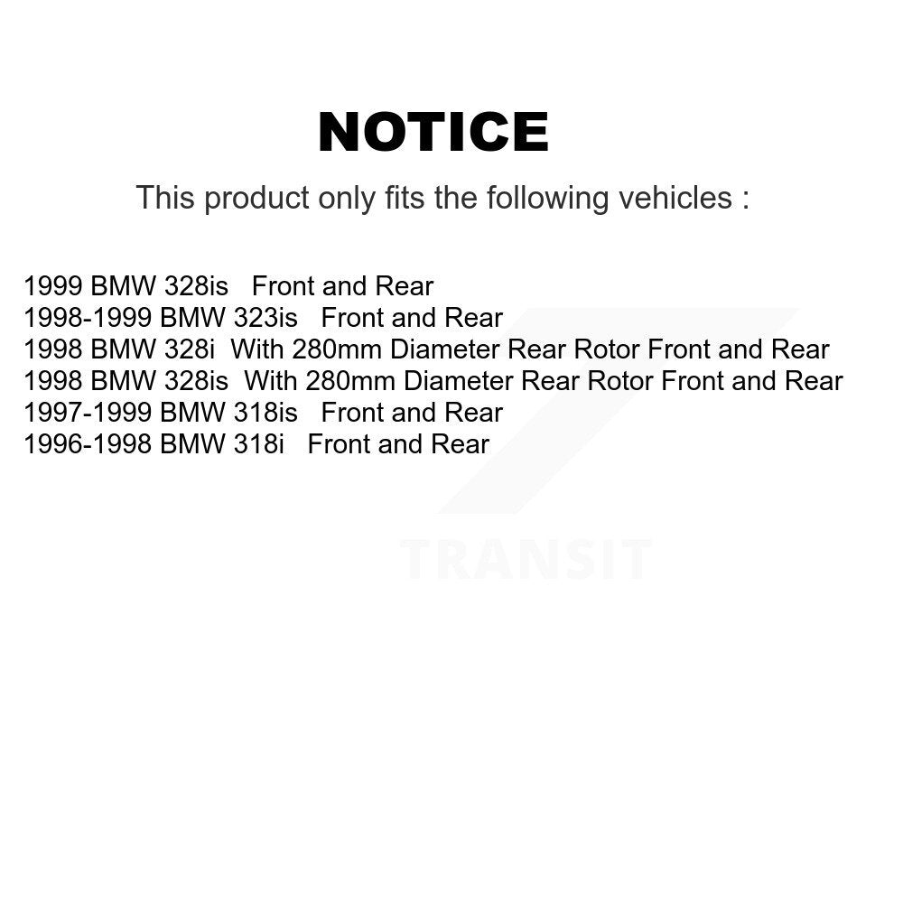 Front Rear Disc Brake Rotors Ceramic Pad Kit For BMW 328i 318i 323is 328is 318is