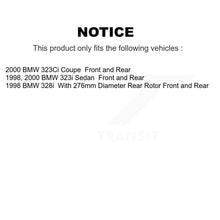 Load image into Gallery viewer, Front Rear Disc Brake Rotors And Ceramic Pads Kit For BMW 323i 323Ci 328i