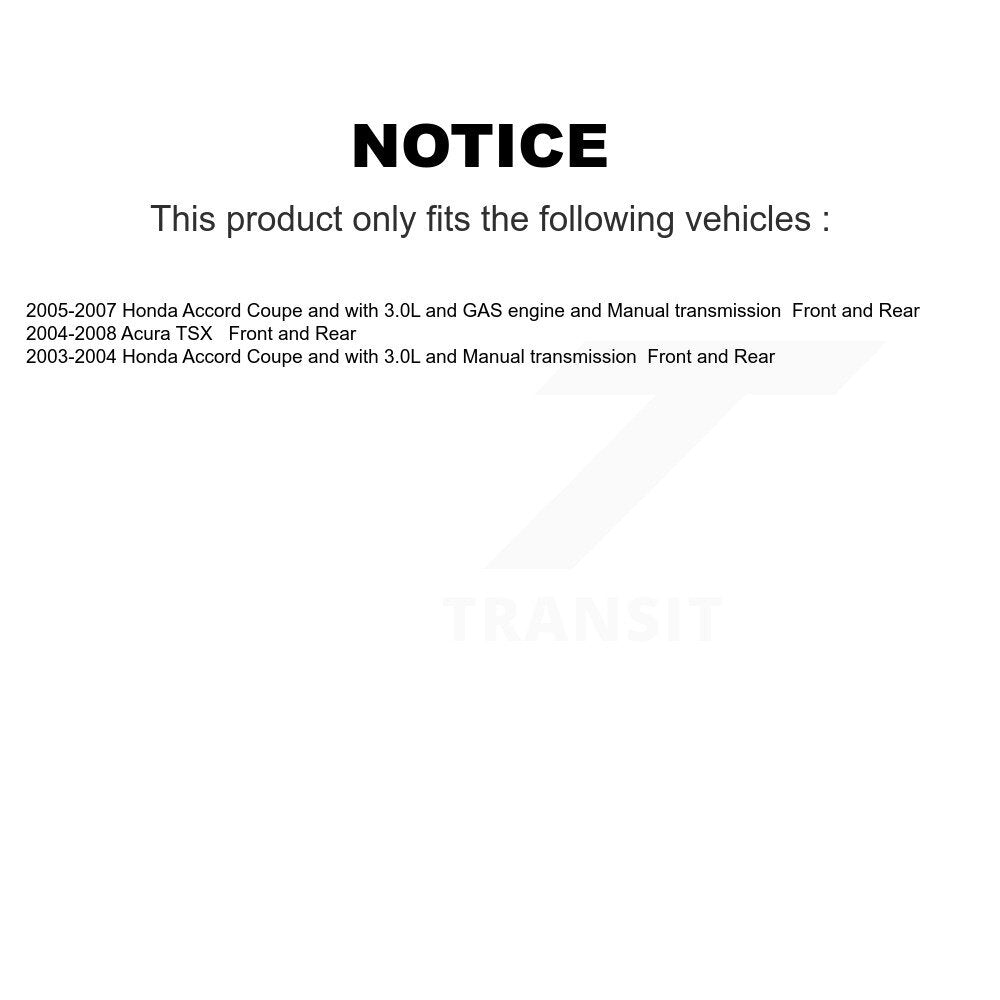 Front Rear Disc Brake Rotors And Ceramic Pads Kit For Honda Accord Acura TSX