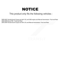 Charger l'image dans la galerie, Front Rear Disc Brake Rotors And Ceramic Pads Kit For Honda Accord Acura TSX