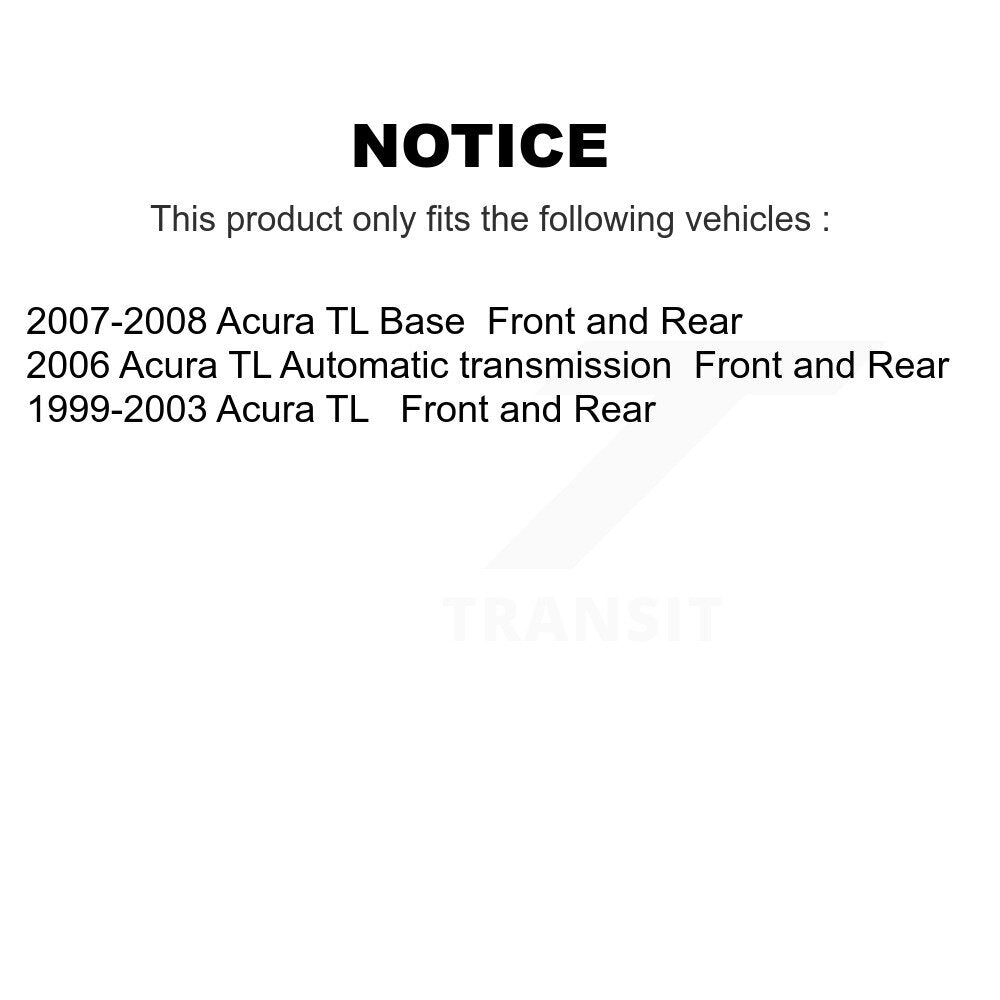 Front Rear Disc Brake Rotors And Ceramic Pads Kit For Acura TL