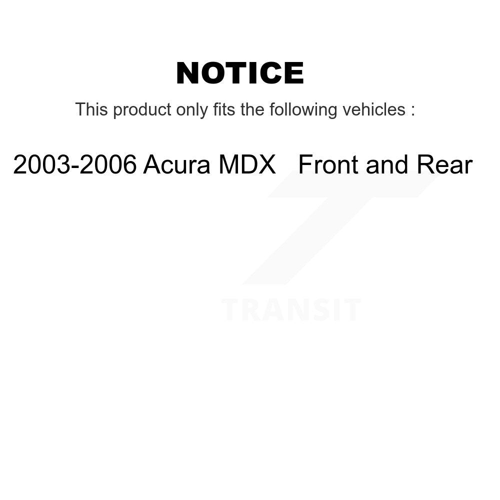 [Front+Rear] 2003-2006 Acura MDX Premium OE Brake Rotors & Ceramic Pads Kit For Max Braking
