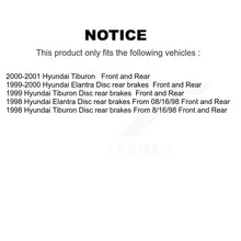 Charger l'image dans la galerie, Front Rear Disc Brake Rotors And Ceramic Pads Kit For Hyundai Elantra Tiburon