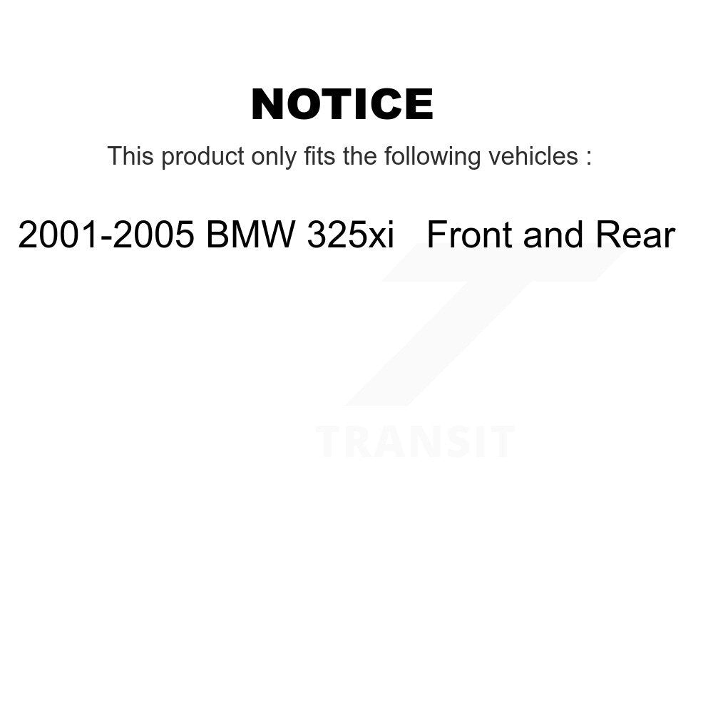 [Front+Rear] 2001-2005 BMW 325xi Premium OE Brake Rotors & Ceramic Pads Kit For Max Braking