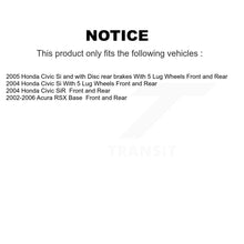 Charger l'image dans la galerie, Front Rear Disc Brake Rotors And Ceramic Pads Kit For Honda Civic Acura RSX