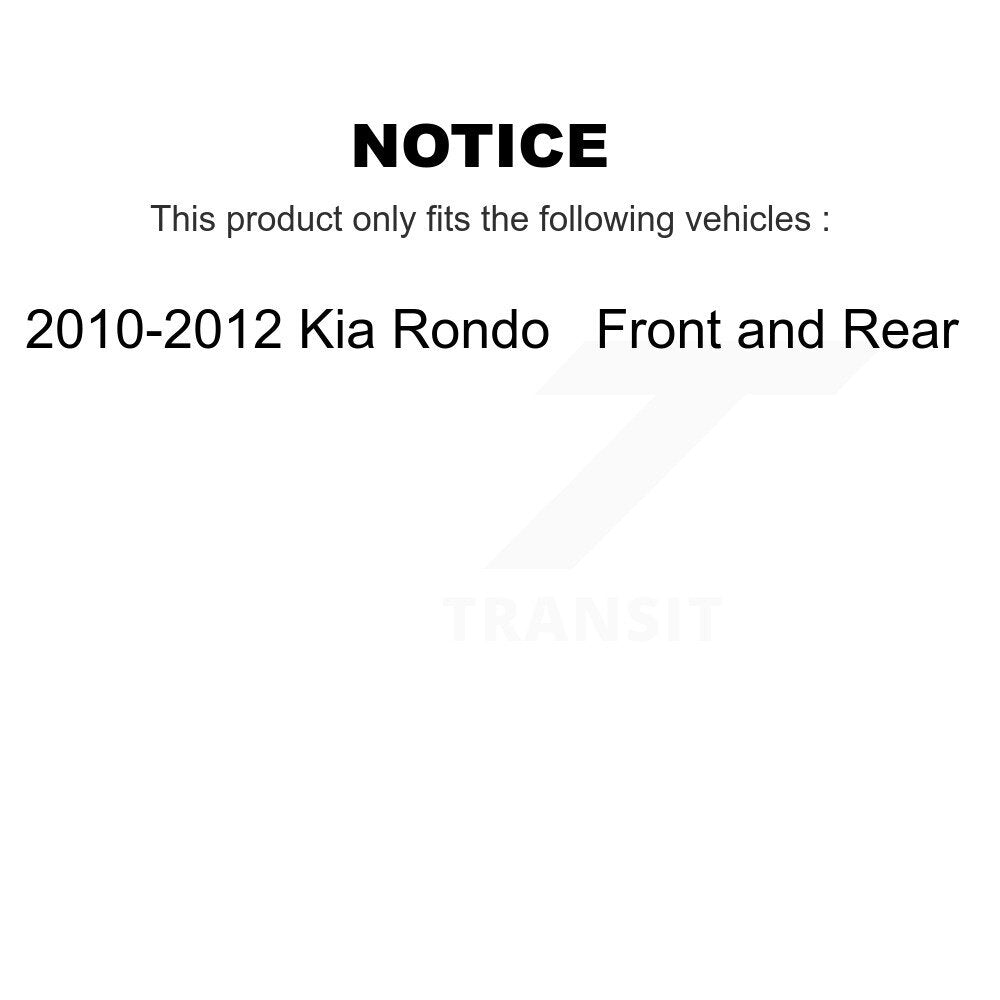 [Front+Rear] 2010-2012 Kia Rondo Premium OE Brake Rotors & Ceramic Pads Kit For Max Braking