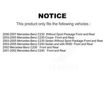 Charger l'image dans la galerie, Front Rear Disc Brake Rotors And Ceramic Pads Kit For Mercedes-Benz C230 C240