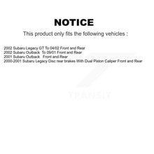 Charger l'image dans la galerie, Front Rear Disc Brake Rotors And Ceramic Pads Kit For Subaru Outback Legacy