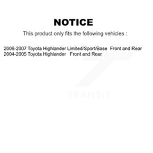 Load image into Gallery viewer, Front Rear Disc Brake Rotors And Ceramic Pads Kit For Toyota Highlander