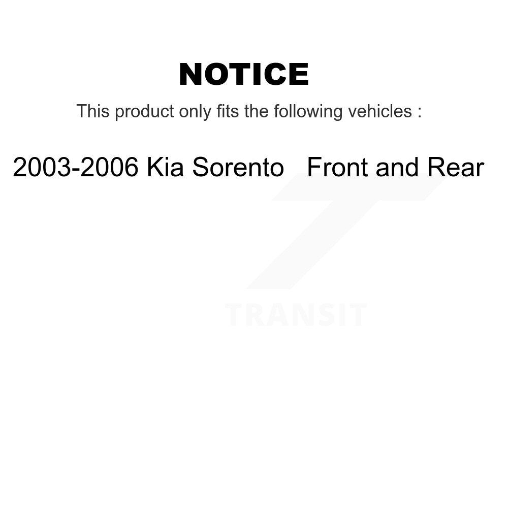[Front+Rear] 2003-2006 Kia Sorento Premium OE Brake Rotors & Ceramic Pads Kit For Max Braking