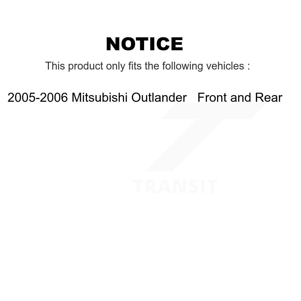 [Front+Rear] 2005-2006 Mitsubishi Outlander Premium OE Brake Rotors & Ceramic Pads Kit For Max Braking