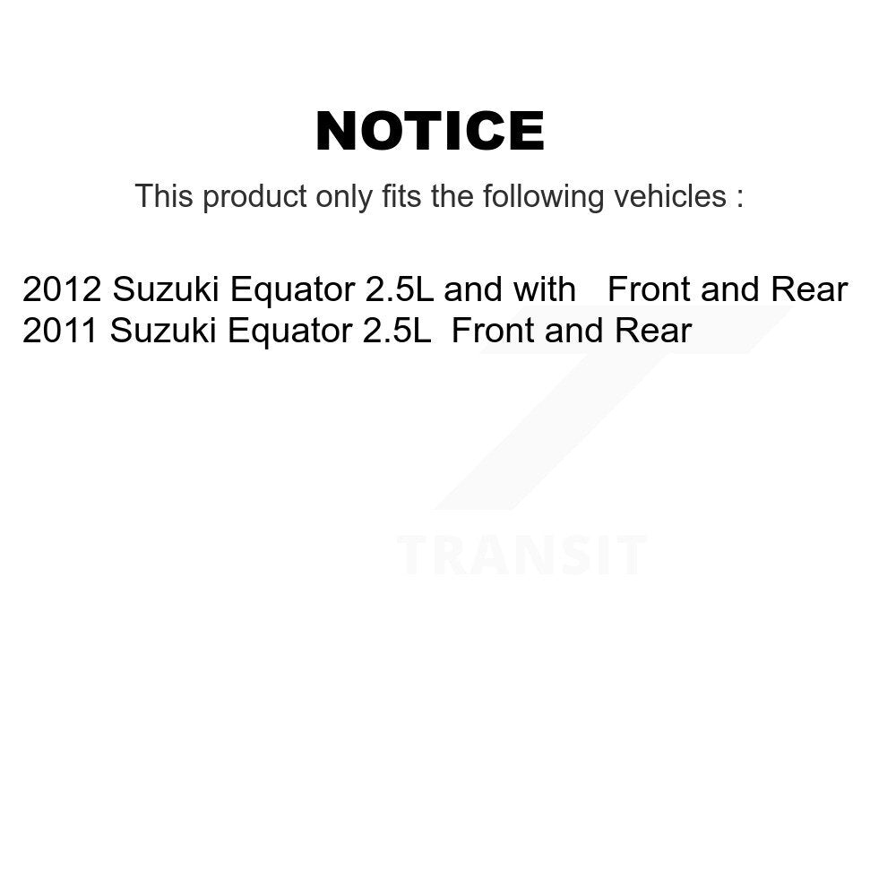 Front Rear Disc Brake Rotors And Ceramic Pads Kit For Suzuki Equator