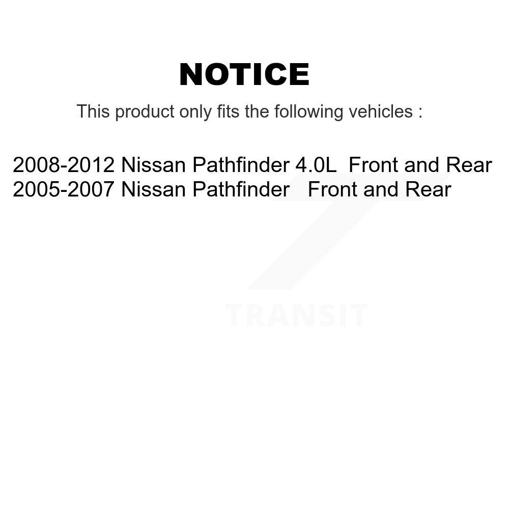 Front Rear Disc Brake Rotors And Ceramic Pads Kit For Nissan Pathfinder