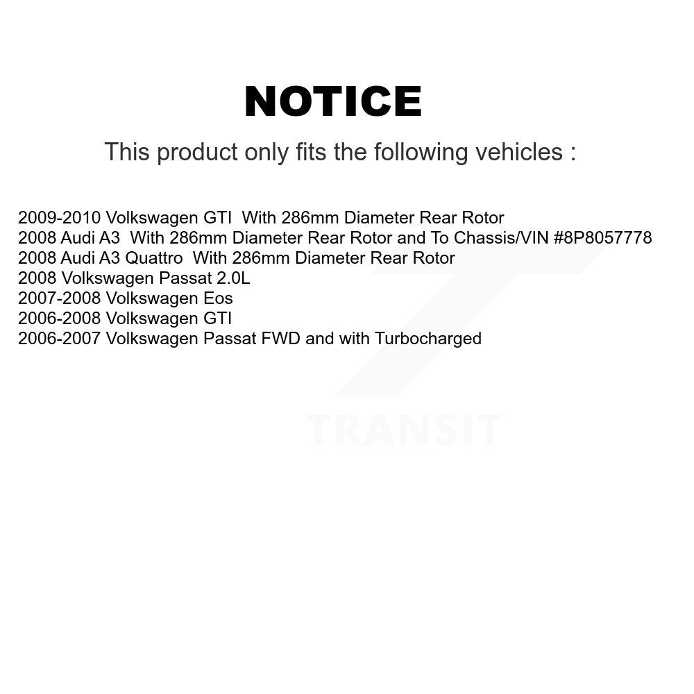 Front Rear Brake Rotor And Ceramic Pad Kit For Volkswagen Passat GTI Eos Audi A3