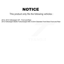 Load image into Gallery viewer, Front Rear Disc Brake Rotors And Ceramic Pads Kit For Volkswagen Beetle GTI