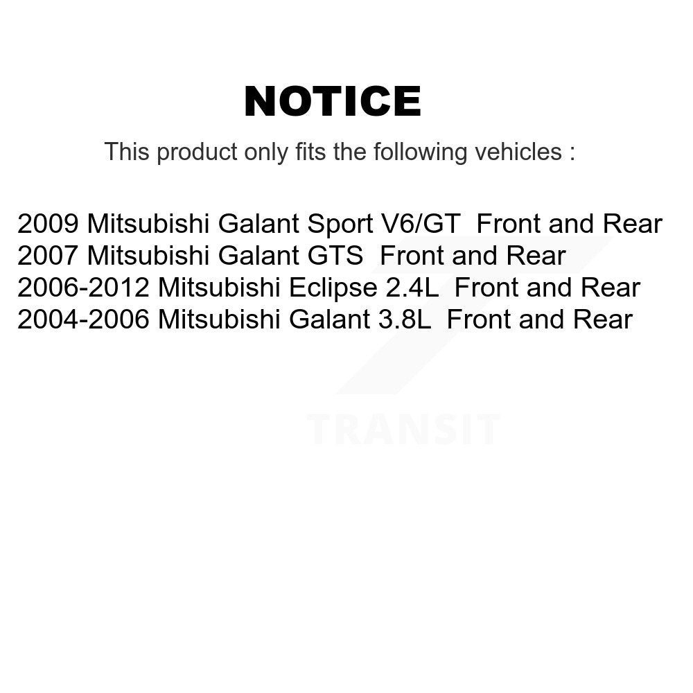 Front Rear Disc Brake Rotors And Ceramic Pads Kit For Mitsubishi Galant Eclipse