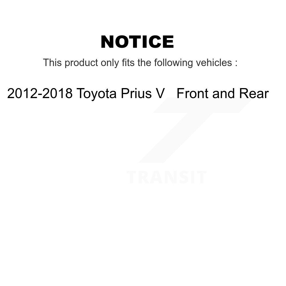 [Front+Rear] 2012-2018 Toyota Prius V Premium OE Brake Rotors & Ceramic Pads Kit For Max Braking
