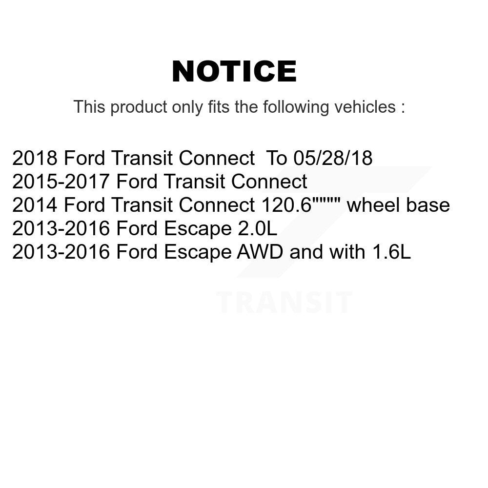 Front Rear Disc Brake Rotors And Ceramic Pad Kit For Ford Escape Transit Connect