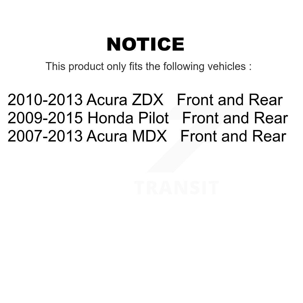 Front Rear Disc Brake Rotors And Ceramic Pads Kit For Honda Pilot Acura MDX ZDX