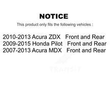 Load image into Gallery viewer, Front Rear Disc Brake Rotors And Ceramic Pads Kit For Honda Pilot Acura MDX ZDX
