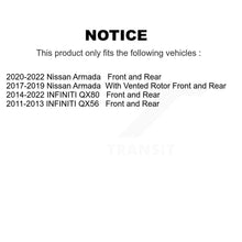 Charger l'image dans la galerie, Front Rear Disc Brake Rotor Ceramic Pad Kit For INFINITI Nissan Armada QX80 QX56