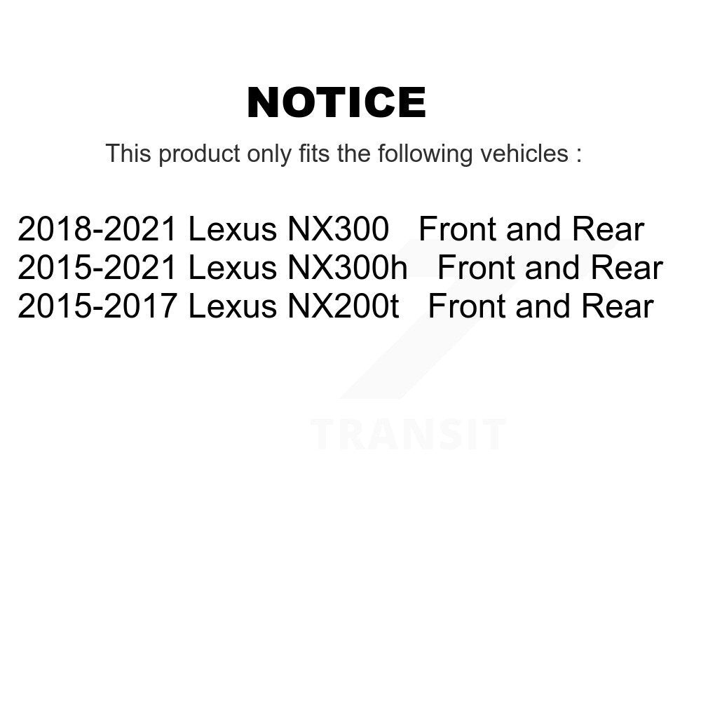 Front Rear Disc Brake Rotors And Ceramic Pads Kit For Lexus NX200t NX300 NX300h
