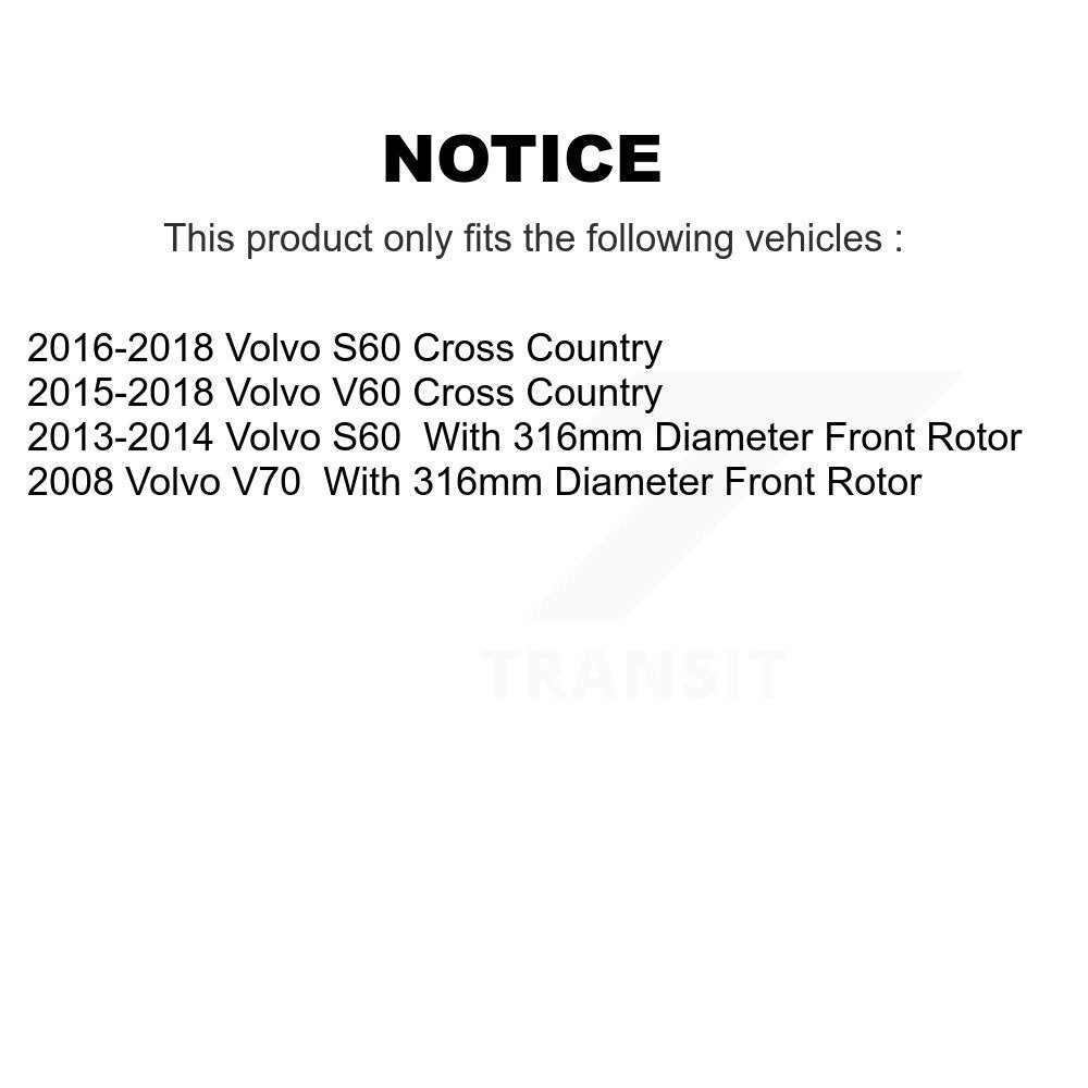 Front Rear Disc Brake Rotors Ceramic Pad Kit For Volvo S60 V60 Cross Country V70