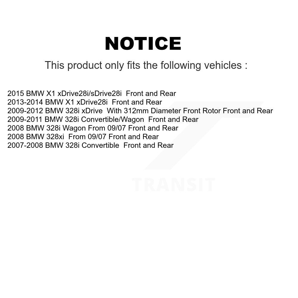 Front Rear Disc Brake Rotors And Ceramic Pads Kit For BMW 328i xDrive X1 328xi