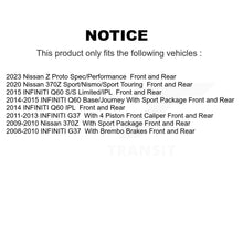Load image into Gallery viewer, Front Rear Disc Brake Rotor &amp; Ceramic Pad Kit For INFINITI G37 Nissan 370Z Q60 Z