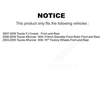 Charger l'image dans la galerie, Front Rear Disc Brake Rotors And Ceramic Pads Kit For Toyota 4Runner FJ Cruiser