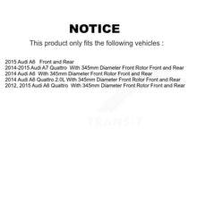 Charger l'image dans la galerie, Front Rear Disc Brake Rotors And Ceramic Pads Kit For Audi A6 Quattro A7