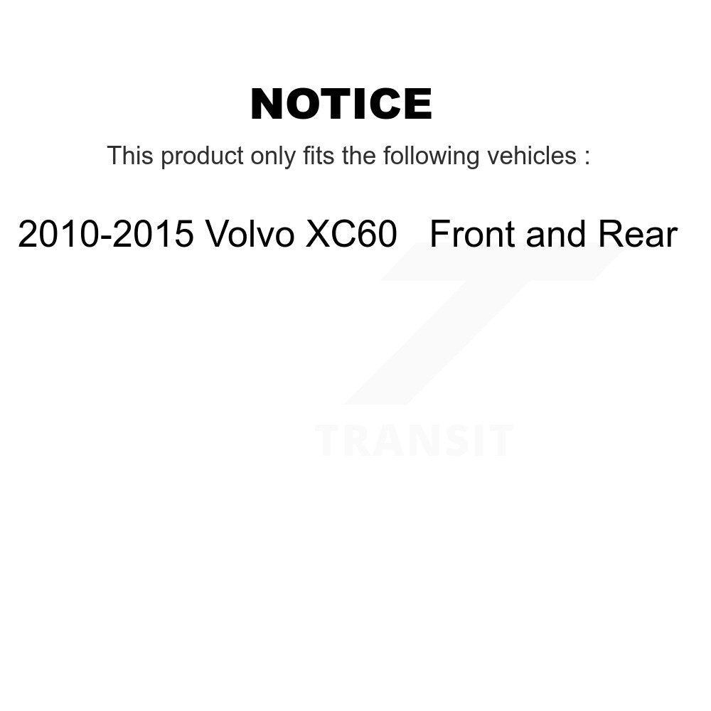 [Front+Rear] 2010-2015 Volvo XC60 Premium OE Brake Rotors & Ceramic Pads Kit For Max Braking