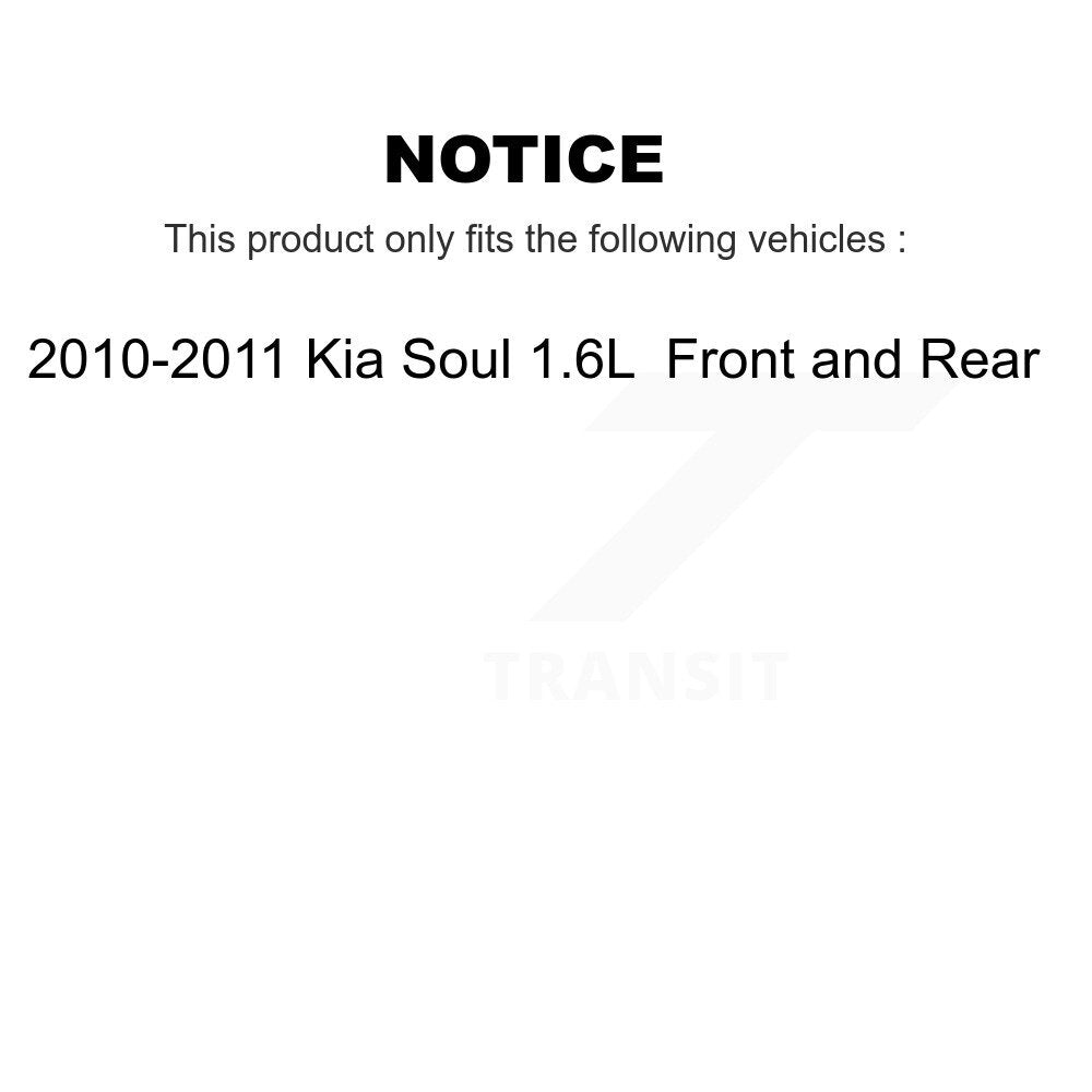 [Front+Rear] 2010-2011 Kia Soul 1.6L Premium OE Brake Rotors & Ceramic Pads Kit For Max Braking