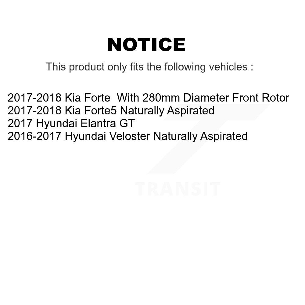 Front Rear Disc Brake Rotors And Ceramic Pad Kit For Hyundai Veloster Elantra GT