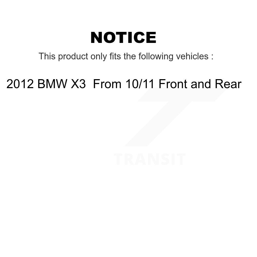 [Front+Rear] 2012 BMW X3 From 10 11 Premium OE Brake Rotors & Ceramic Pads Kit For Max Braking