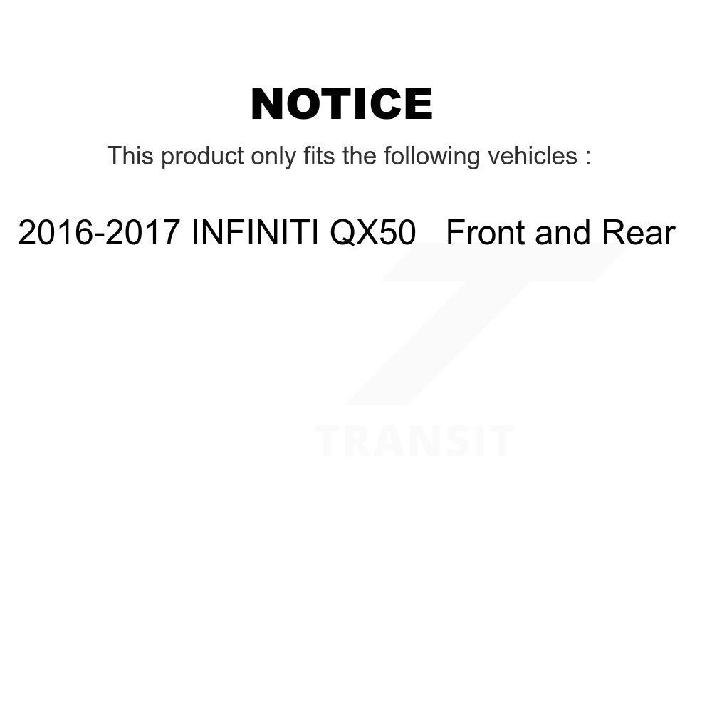[Front+Rear] 2016-2017 INFINITI QX50 Premium OE Brake Rotors & Ceramic Pads Kit For Max Braking