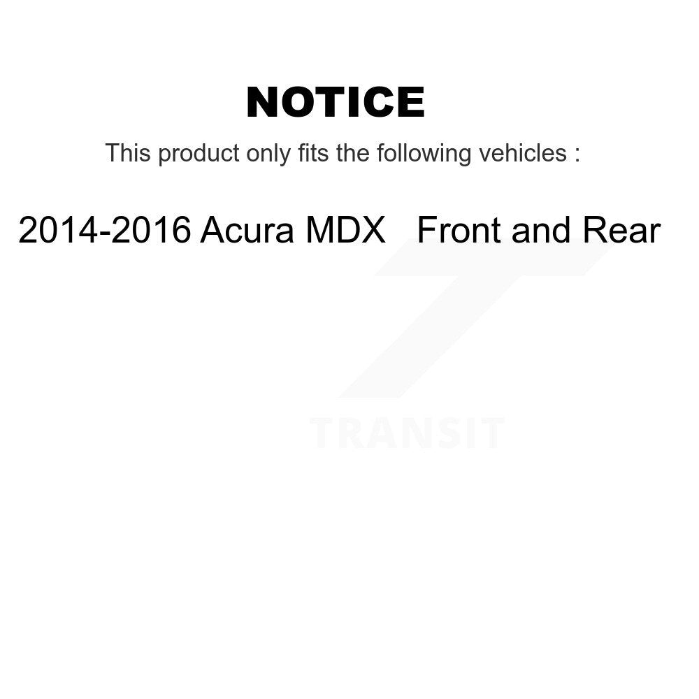 [Front+Rear] 2014-2016 Acura MDX Premium OE Brake Rotors & Ceramic Pads Kit For Max Braking